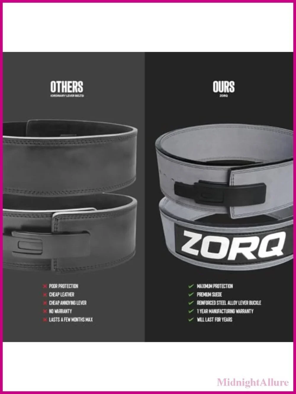 10mm Leather Weight Lifting Belt 4in Wide Steel Lever Buckle Powerlifting
